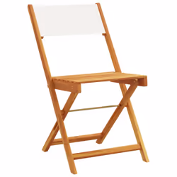 VidaXL 367681 outdoor chair Terrace Acacia wood, Polyester Cream, White - Additional view 4