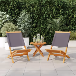 VidaXL 367691 outdoor chair Terrace Acacia wood, Polyester Anthracite