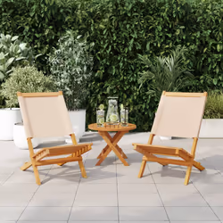 VidaXL 367693 outdoor chair Terrace Acacia wood, Polyester Beige