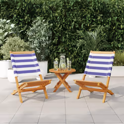 VidaXL 367695 outdoor chair Terrace Acacia wood, Polyester Blue, White