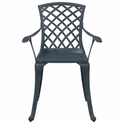 vidaXL Garden Chairs Outdoor Chair Dining Chair 2 pcs Green Cast Aluminium - Additional view 4