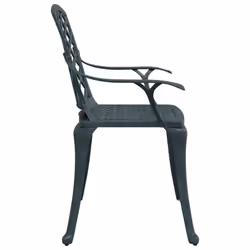vidaXL Garden Chairs Outdoor Chair Dining Chair 2 pcs Green Cast Aluminium - Additional view 5