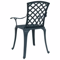 vidaXL Garden Chairs Outdoor Chair Dining Chair 2 pcs Green Cast Aluminium - Additional view 6