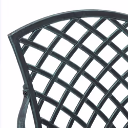 vidaXL Garden Chairs Outdoor Chair Dining Chair 2 pcs Green Cast Aluminium - Additional view 7