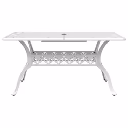 vidaXL Garden Table Outdoor Dining Table Balcony Side Table Cast Aluminium - white - Additional view 4