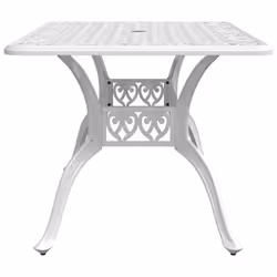 vidaXL Garden Table Outdoor Dining Table Balcony Side Table Cast Aluminium - white - Additional view 5