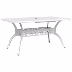 vidaXL Garden Table Outdoor Dining Table Balcony Side Table Cast Aluminium - white - Additional view 6
