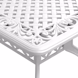 vidaXL Garden Table Outdoor Dining Table Balcony Side Table Cast Aluminium - white - Additional view 8