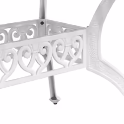 vidaXL Garden Table Outdoor Dining Table Balcony Side Table Cast Aluminium - white - Additional view 9