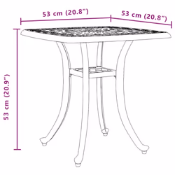 vidaXL Garden Table Outdoor Dining Table Side Table Bronze Cast Aluminium - Additional view 10