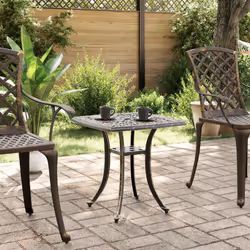vidaXL Garden Table Outdoor Dining Table Side Table Bronze Cast Aluminium