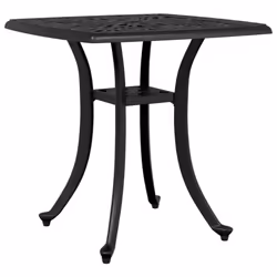vidaXL Garden Table Outdoor Dining Table Patio Side Table White Cast Aluminium - black