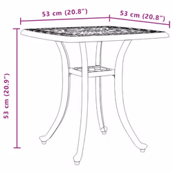 vidaXL Garden Table Outdoor Dining Table Patio Side Table White Cast Aluminium - black - Additional view 10