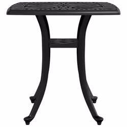 vidaXL Garden Table Outdoor Dining Table Patio Side Table White Cast Aluminium - black - Additional view 4