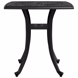 vidaXL Garden Table Outdoor Dining Table Patio Side Table White Cast Aluminium - black - Additional view 5