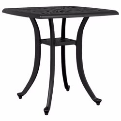 vidaXL Garden Table Outdoor Dining Table Patio Side Table White Cast Aluminium - black - Additional view 6