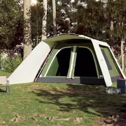 vidaXL Family Tent with Porch 9-Person Picnic Camping Tent Green Quick Release