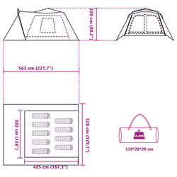 vidaXL Family Tent with Porch 9-Person Lightweight Camping Tent Quick Release - blue