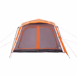 vidaXL Family Tent with Porch 9-Person Lightweight Camping Tent Quick Release - grey and orange - Additional view 4