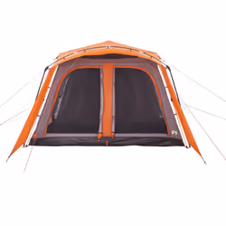 vidaXL Family Tent with Porch 9-Person Lightweight Camping Tent Quick Release - grey and orange - Additional view 5