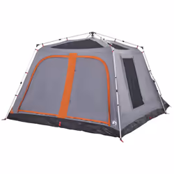 vidaXL Family Tent with Porch 9-Person Lightweight Camping Tent Quick Release - grey and orange - Additional view 6