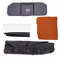 vidaXL Family Tent with Porch 9-Person Lightweight Camping Tent Quick Release - grey and orange - Additional view 9