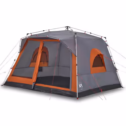 vidaXL Family Tent Cabin 7-Person Lightweight Tent Camping Tent Quick Release - grey and orange