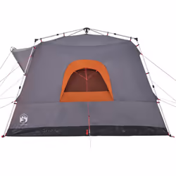 vidaXL Family Tent Cabin 7-Person Lightweight Tent Camping Tent Quick Release - grey and orange - Additional view 6