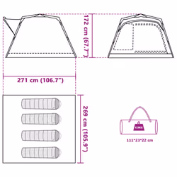 vidaXL Camping Tent Cabin 4-Person Lightweight Tent Dome Tent Quick Release - Blue