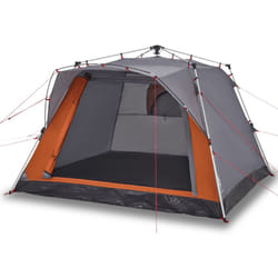 vidaXL Camping Tent Cabin 4-Person Lightweight Tent Dome Tent Quick Release - Grey and orange