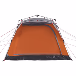 vidaXL Camping Tent Cabin 4-Person Lightweight Tent Dome Tent Quick Release - Grey and orange - Additional view 4