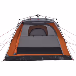 vidaXL Camping Tent Cabin 4-Person Lightweight Tent Dome Tent Quick Release - Grey and orange - Additional view 5