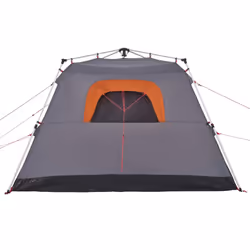 vidaXL Camping Tent Cabin 4-Person Lightweight Tent Dome Tent Quick Release - Grey and orange - Additional view 7