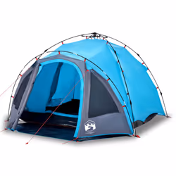 vidaXL Camping Tent Dome 3-Person Dome Tent Blackout Fabric Quick Release - blue