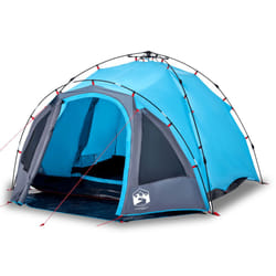 vidaXL Camping Tent Dome 3-Person Dome Tent Blackout Fabric Quick Release - blue