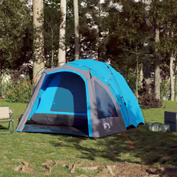 vidaXL Camping Tent Dome 3-Person Dome Tent Blackout Fabric Quick Release - blue