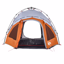 vidaXL Camping Tent Dome 3-Person Dome Tent Blackout Fabric Quick Release - grey and orange - Additional view 6