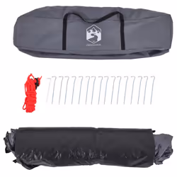 vidaXL Camping Tent Dome 3-Person Dome Tent Blackout Fabric Quick Release - grey and orange - Additional view 9