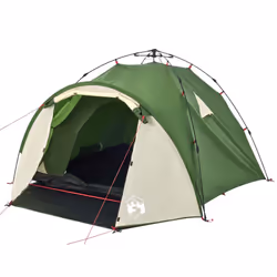 vidaXL Camping Tent Dome 3-Person Lightweight Dome Tent Green Quick Release - Green - Additional view 4