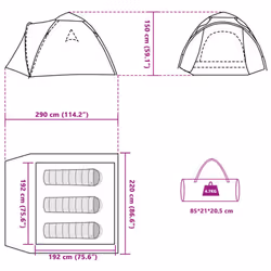 vidaXL Camping Tent Dome 3-Person Lightweight Dome Tent Green Quick Release - Blue