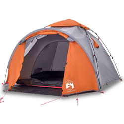 vidaXL Camping Tent Dome 3-Person Lightweight Dome Tent Green Quick Release - Grey and orange