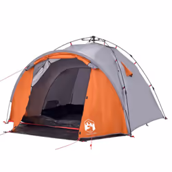 vidaXL Camping Tent Dome 3-Person Lightweight Dome Tent Green Quick Release - Grey and orange - Additional view 4