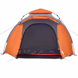 vidaXL Camping Tent Dome 3-Person Lightweight Dome Tent Green Quick Release - Grey and orange - Additional view 6