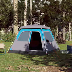 vidaXL Family Tent Dome 8-Person Lightweight Tent Camping Tent Quick Release - Blue, 255 x 222 x 165 cm - Additional view 2