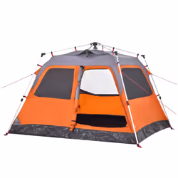 vidaXL Family Tent Dome 8-Person Lightweight Tent Camping Tent Quick Release - Grey and orange, 255 x 222 x 165 cm - Additional view 4