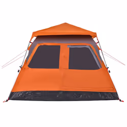 vidaXL Family Tent Dome 8-Person Lightweight Tent Camping Tent Quick Release - Grey and orange, 255 x 222 x 165 cm - Additional view 5