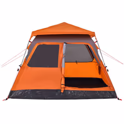 vidaXL Family Tent Dome 8-Person Lightweight Tent Camping Tent Quick Release - Grey and orange, 255 x 222 x 165 cm - Additional view 6