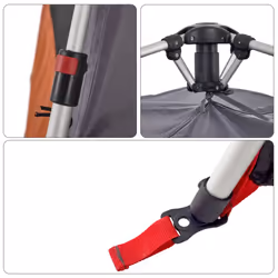 vidaXL Family Tent Dome 8-Person Lightweight Tent Camping Tent Quick Release - Grey and orange, 310 x 285 x 200 cm - Additional view 10