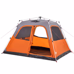 vidaXL Family Tent Dome 8-Person Lightweight Tent Camping Tent Quick Release - Grey and orange, 310 x 285 x 200 cm - Additional view 4