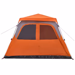 vidaXL Family Tent Dome 8-Person Lightweight Tent Camping Tent Quick Release - Grey and orange, 310 x 285 x 200 cm - Additional view 5